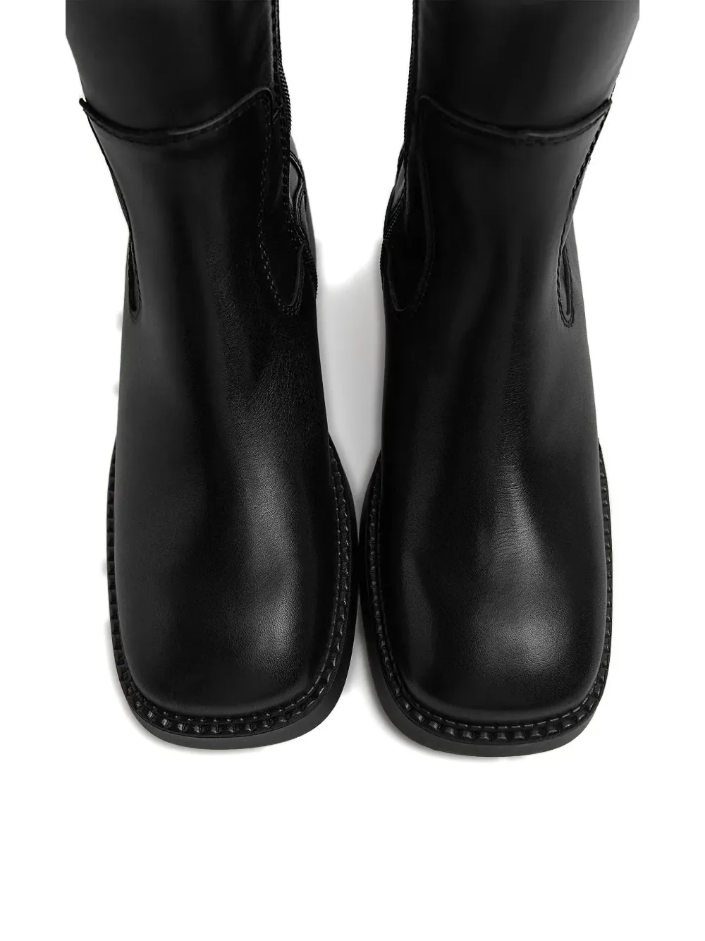 Miista 65 mm Anke laarzen met blokhak en rits Zwart