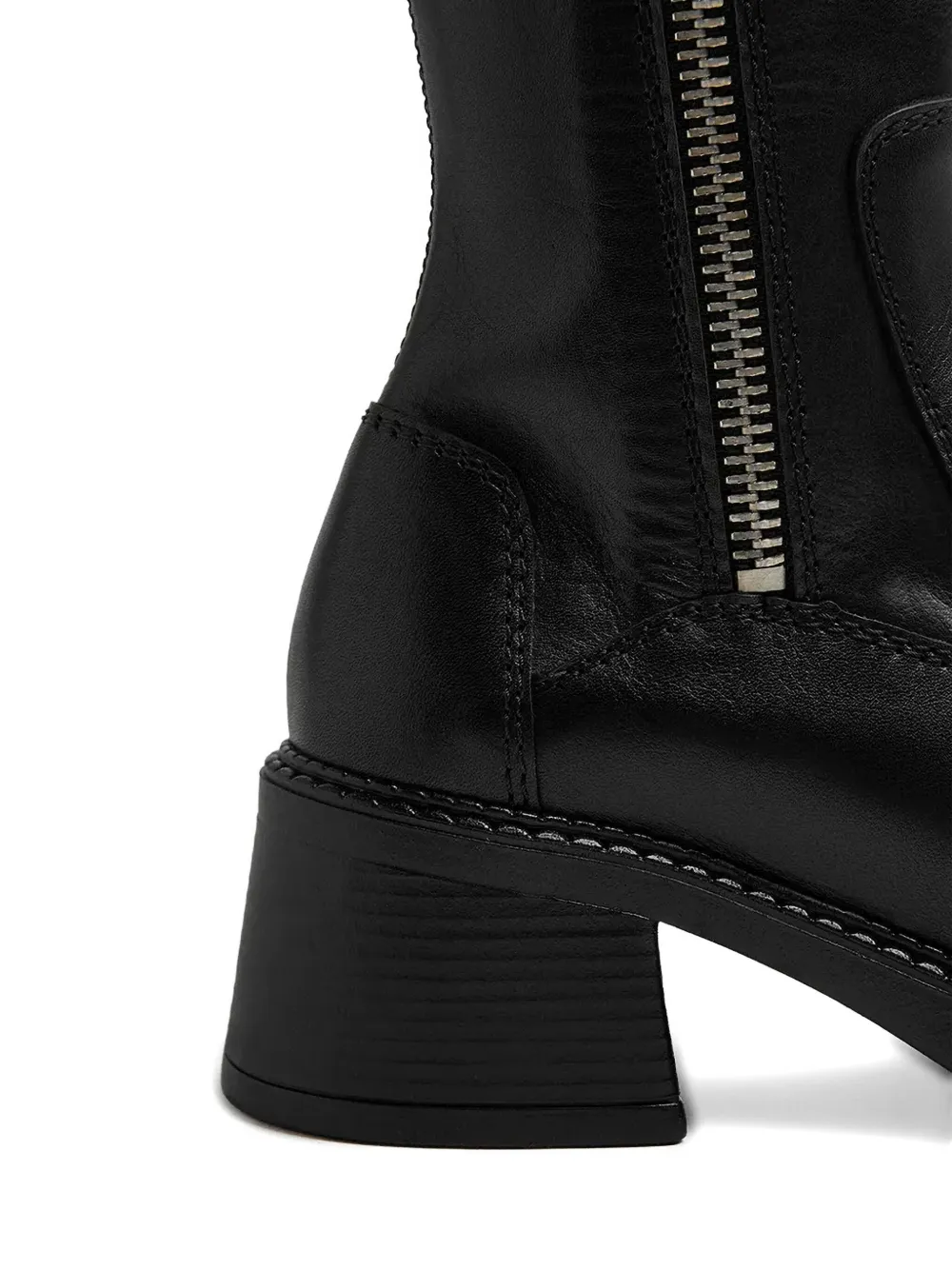 Miista 65 mm Anke laarzen met blokhak en rits Zwart