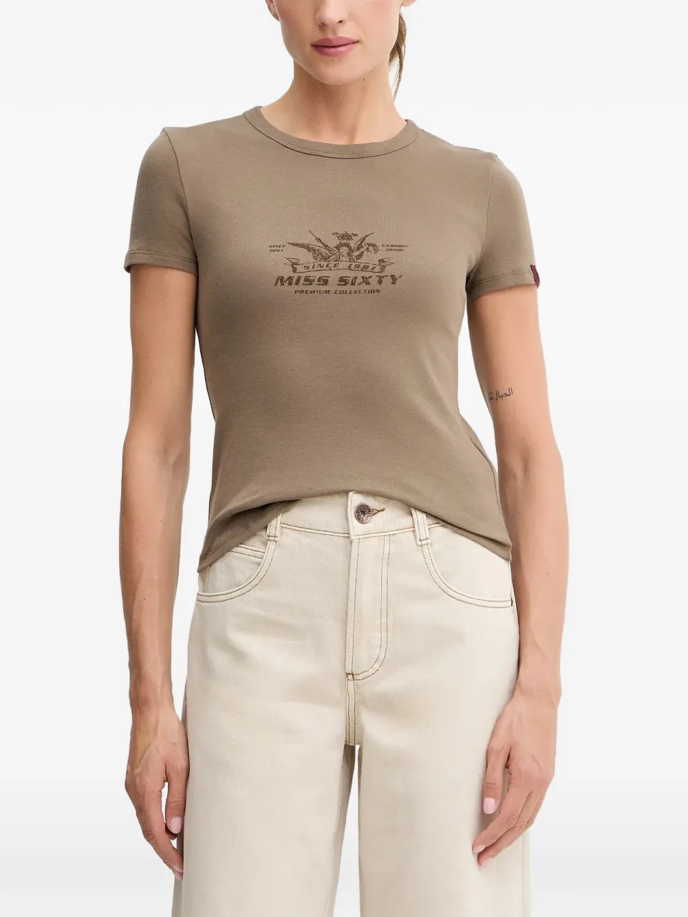 Miss Sixty print-detail T-shirt - Toni neutri