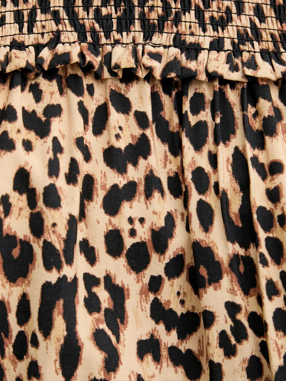 MUNTHE Crisp blouse met dierenprint en ruches Beige