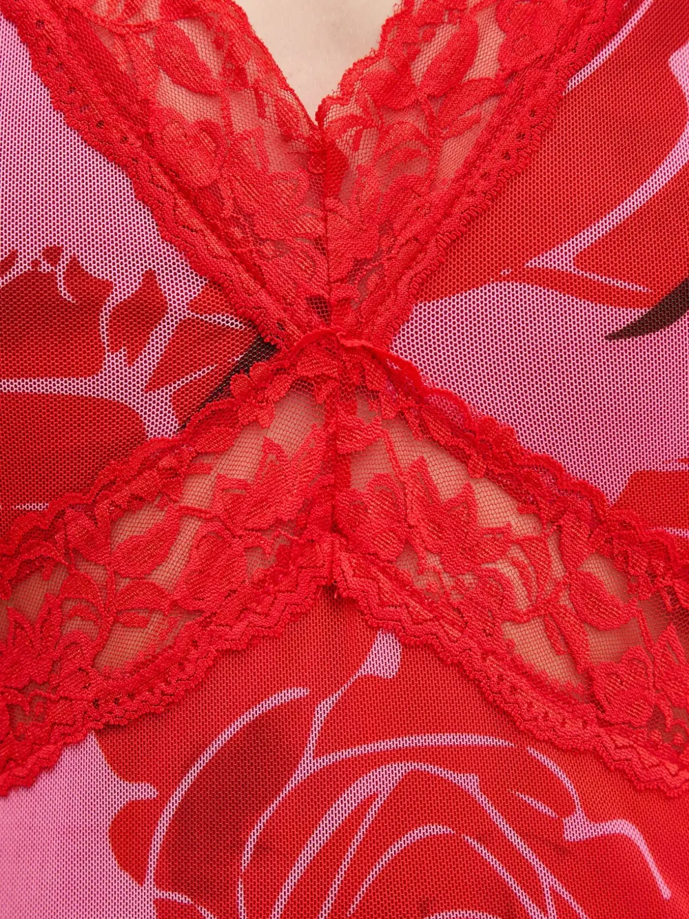 Never Fully Dressed Lace-detail Floral Maxi Dress In Red