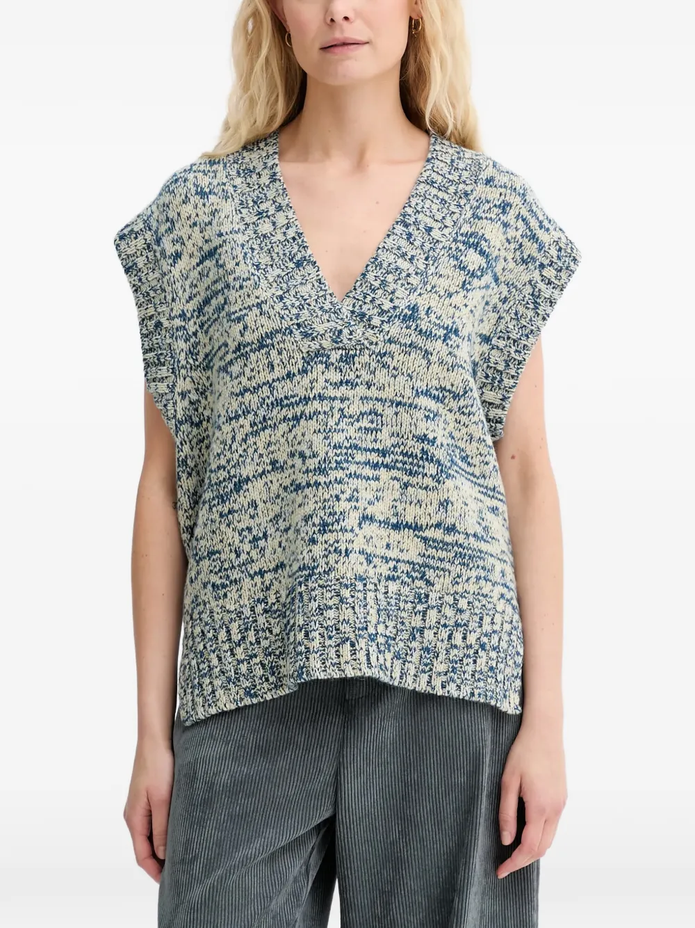 MUNTHE Arazza V-neck vest - Blu