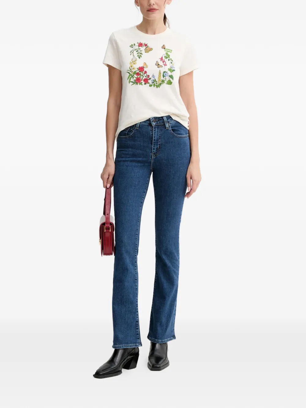  Levi's 725 High Rose Bootcut Jeans - Blue 