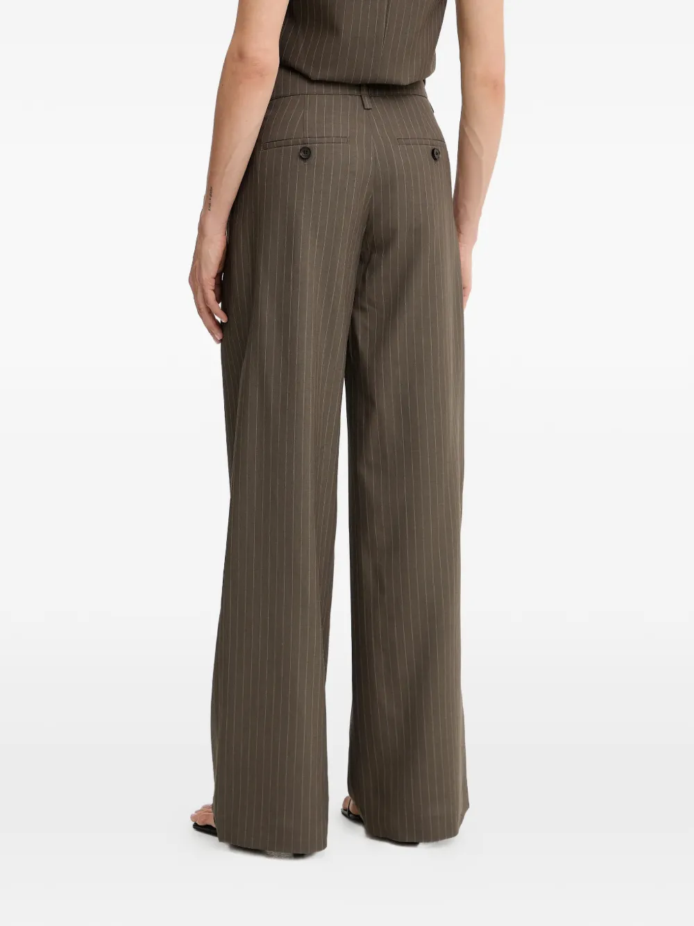  Miss Sixty Pinstripe Button Trousers - Brown 