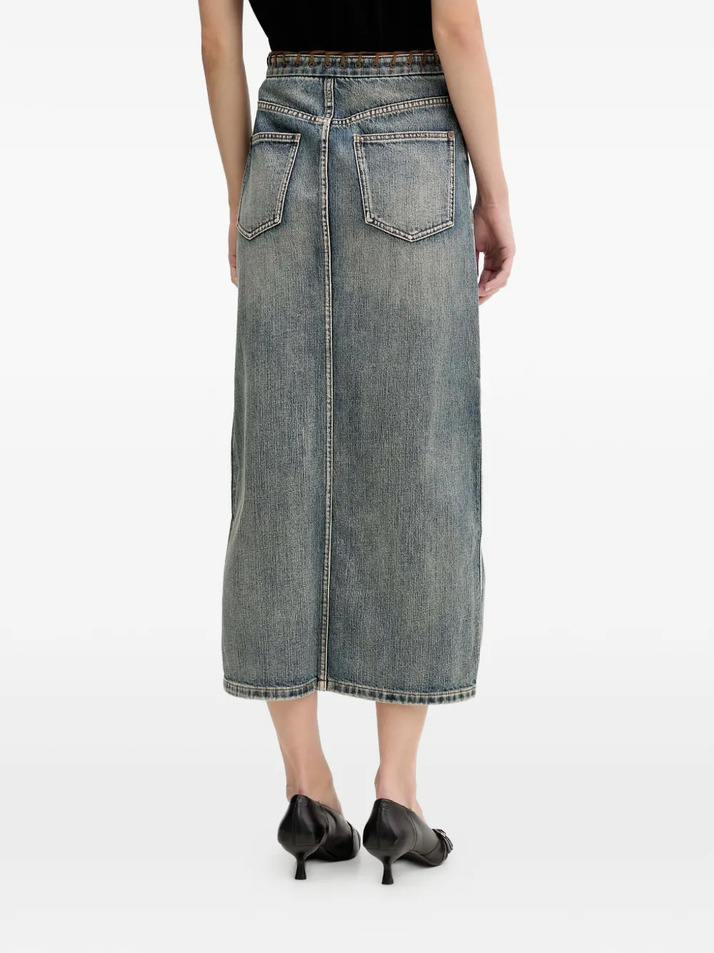 Miss Sixty side slit denim skirt - Blauw