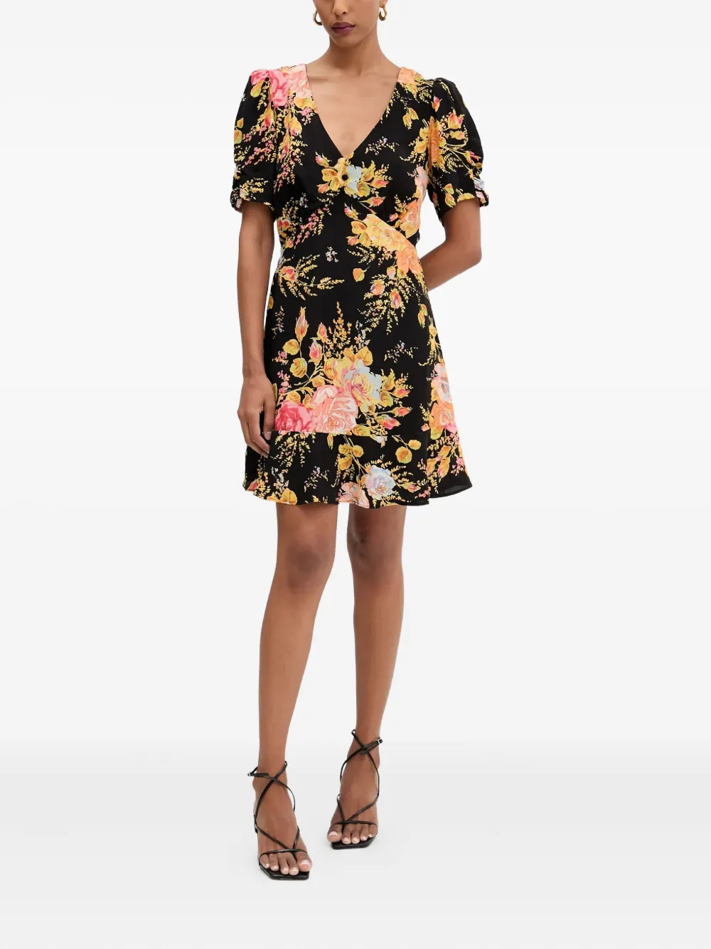 NEVER FULLY DRESSED A-line floral mini dress - Zwart