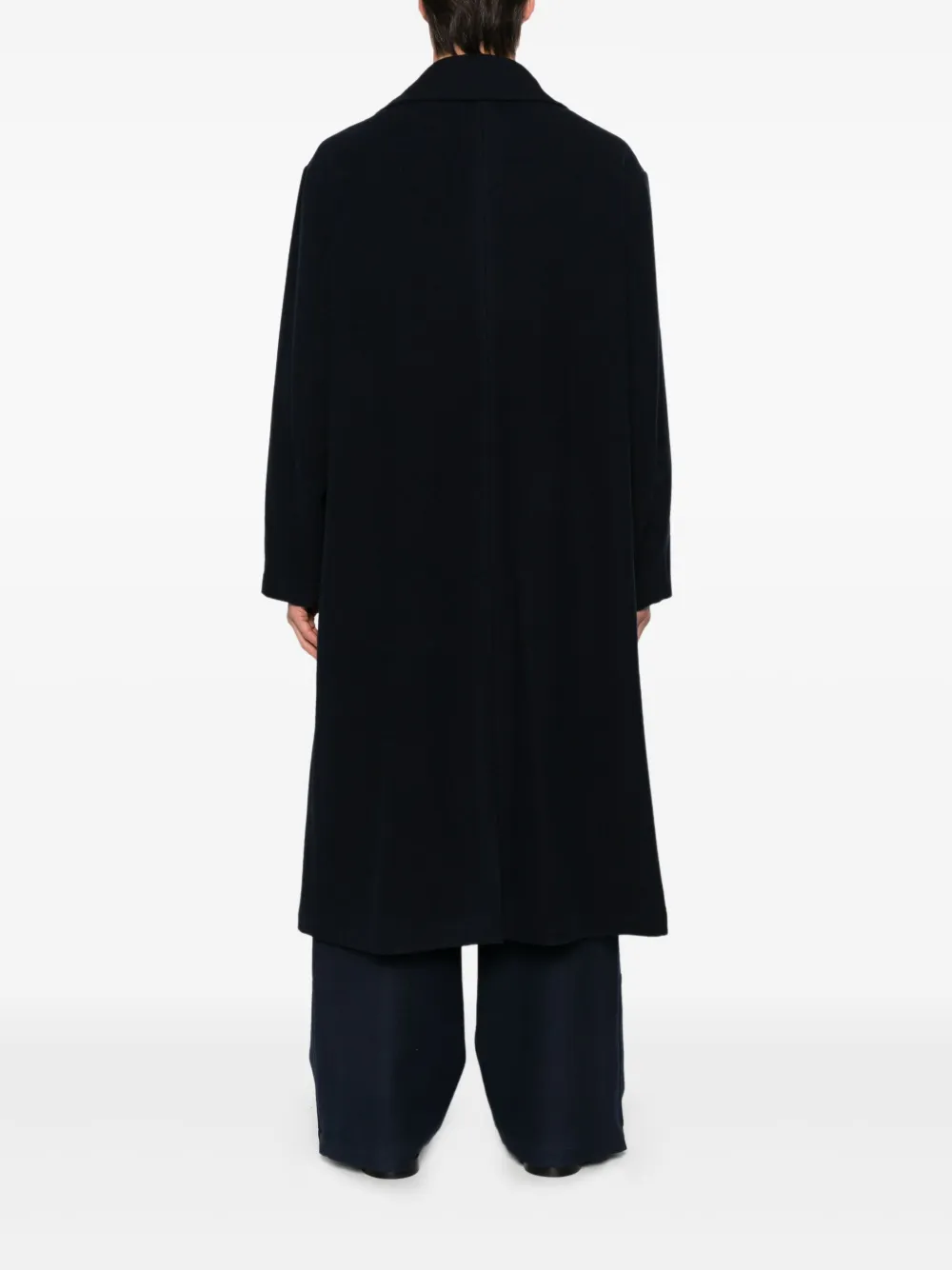 Yohji Yamamoto Jas met dubbele rij knopen en zakken Blauw