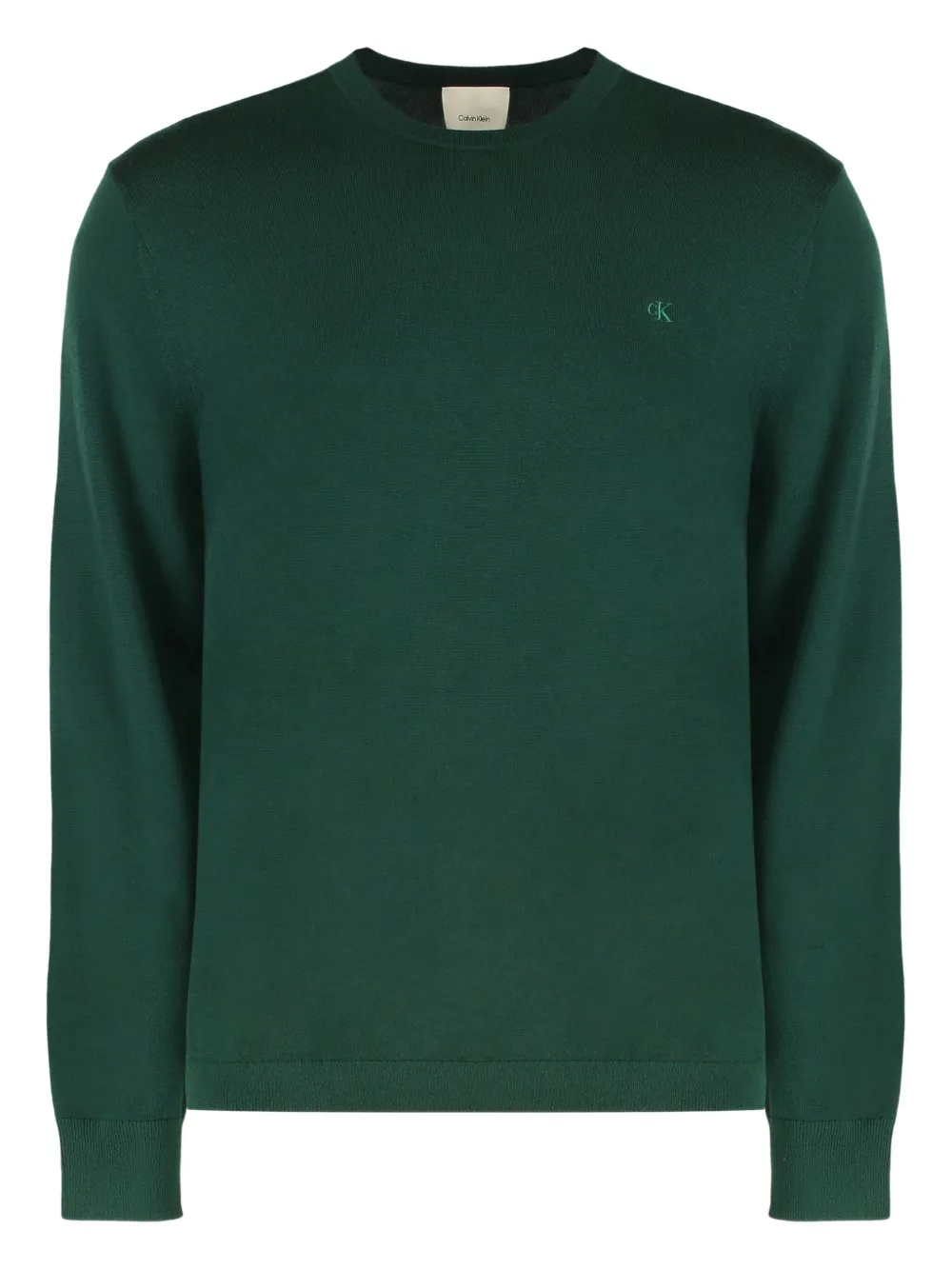 Calvin Klein sudadera con cuello redondo y bordado | verde | Image 1