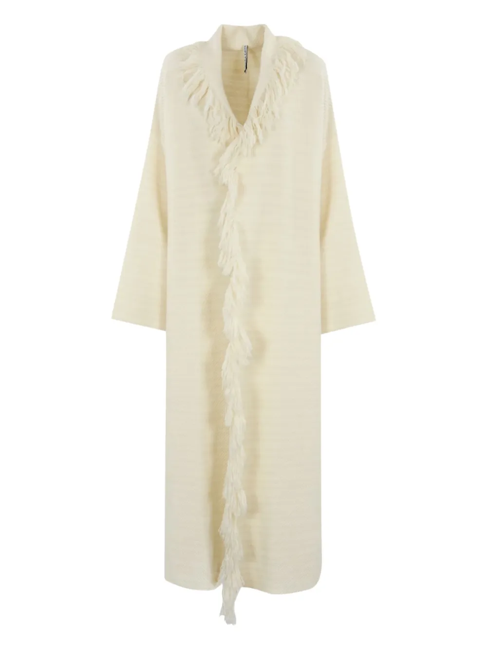 Liviana Conti long-slevees fringed coat - Toni neutri