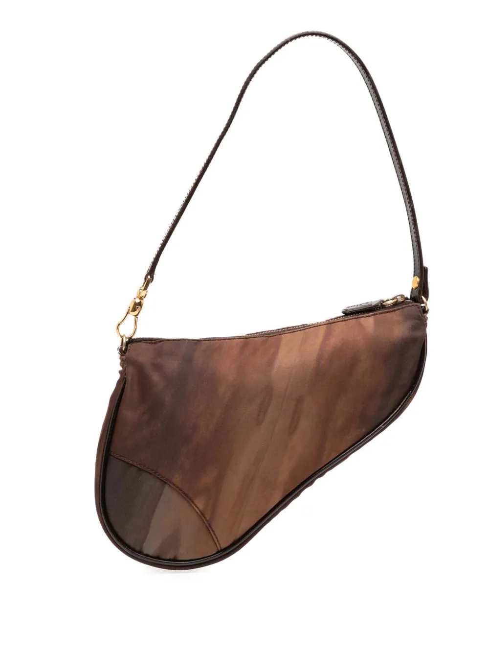 Christian Dior Pre-Owned 2001 Mini Printed Nylon Saddle Pochette Christian Dior Pre-Owned 2001 Mini Printed Nylon Saddle Pochette