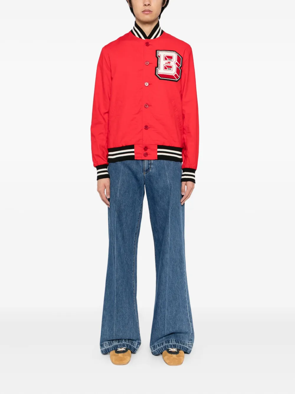 The Brooklyn Circus Logo-embroidered Bomber Jacket In Red