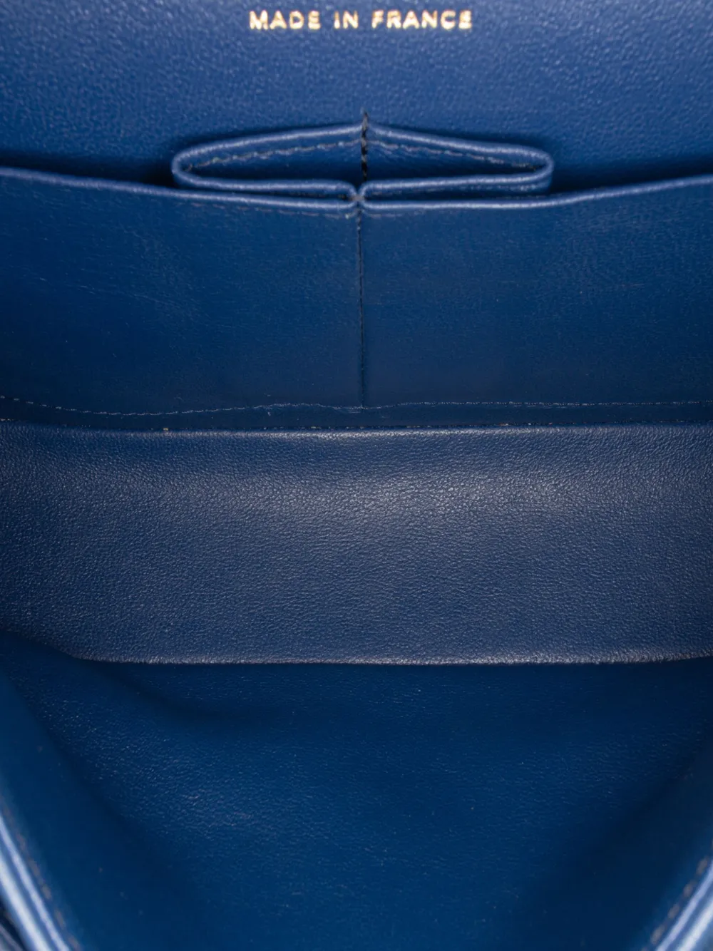 Pre-owned Chanel 2018 Small Classic Lambskin Double Flap Shoulder Bag In Blue