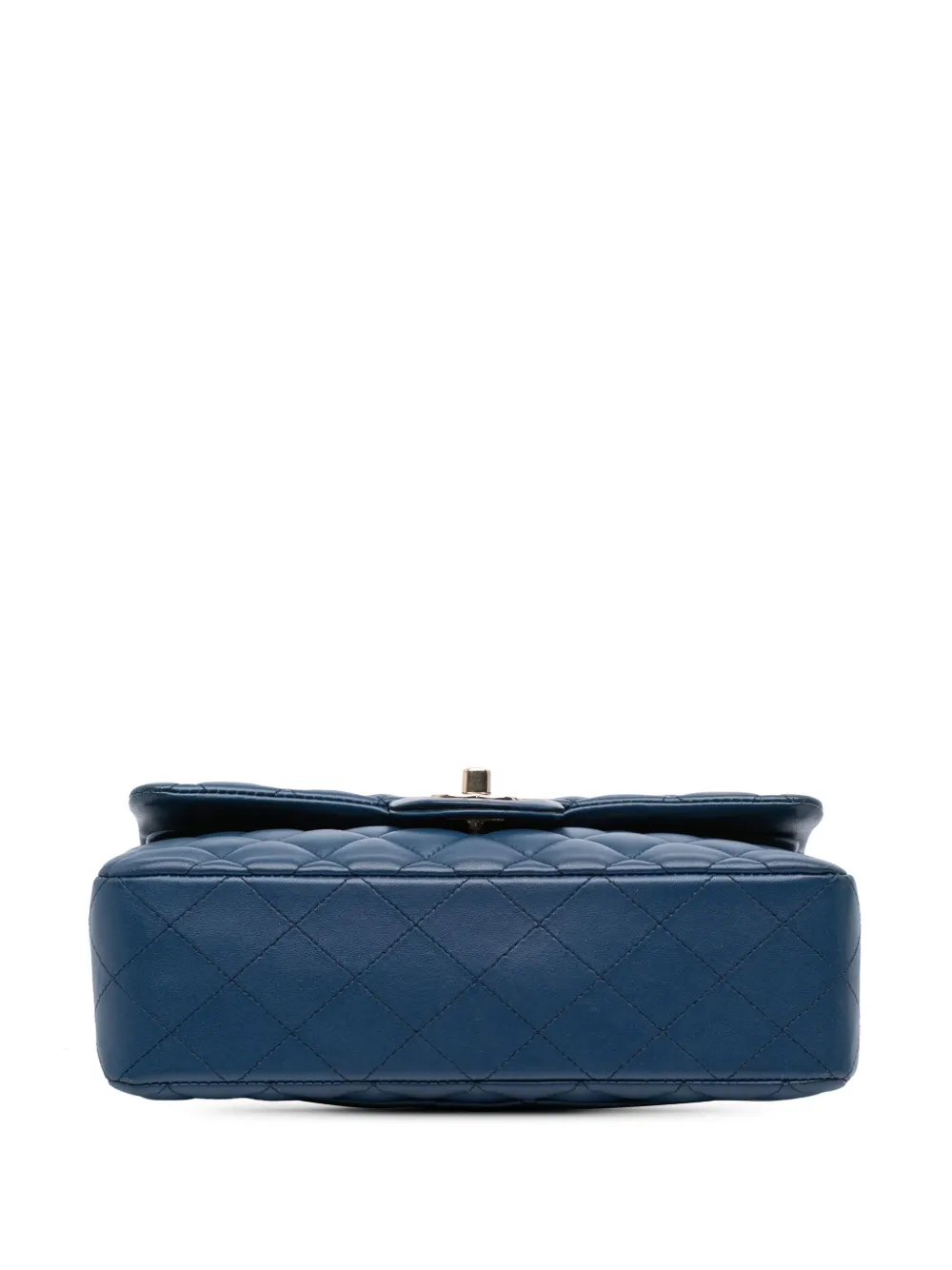 Pre-owned Chanel 2018 Small Classic Lambskin Double Flap Shoulder Bag In Blue