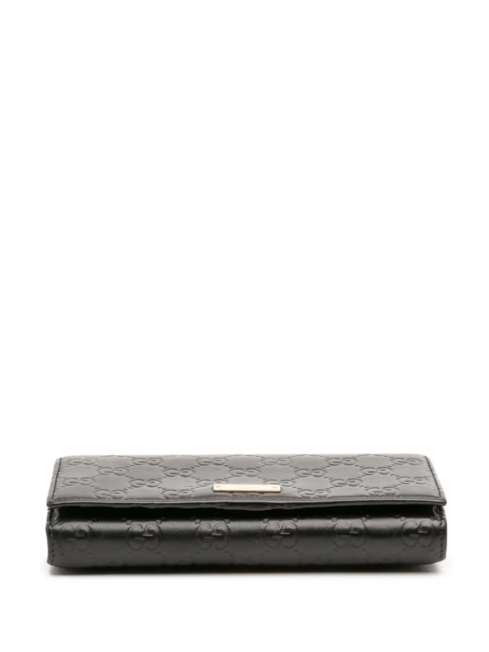 Pre-owned Gucci 2000-2015 Ssima Wallet On Chain Shoulder Bag In Black