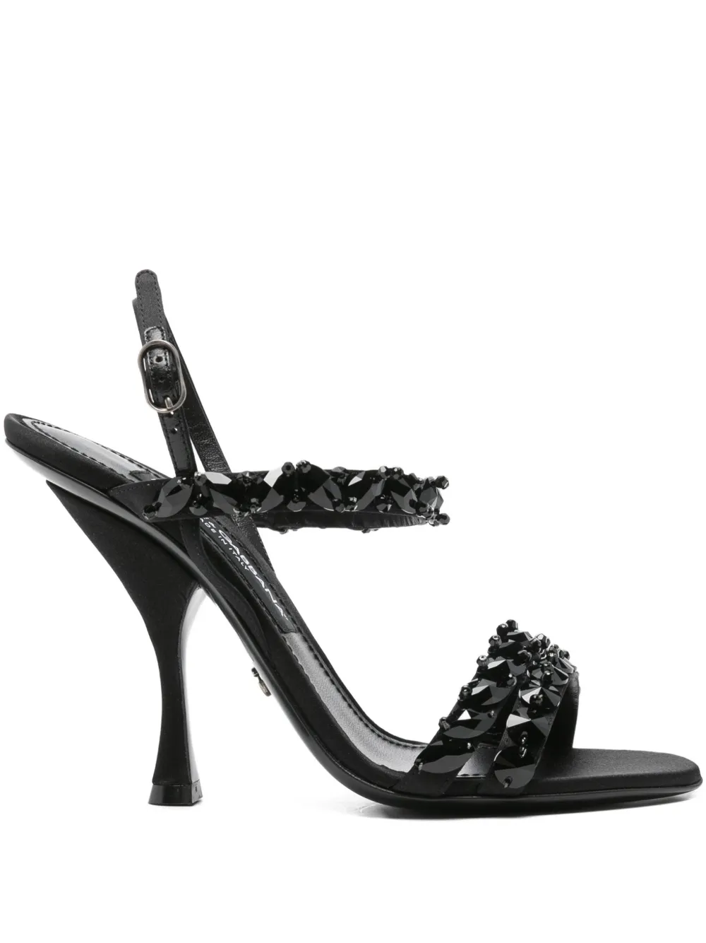 Dolce & Gabbana Sandals H-heel Rayon Leather In Black