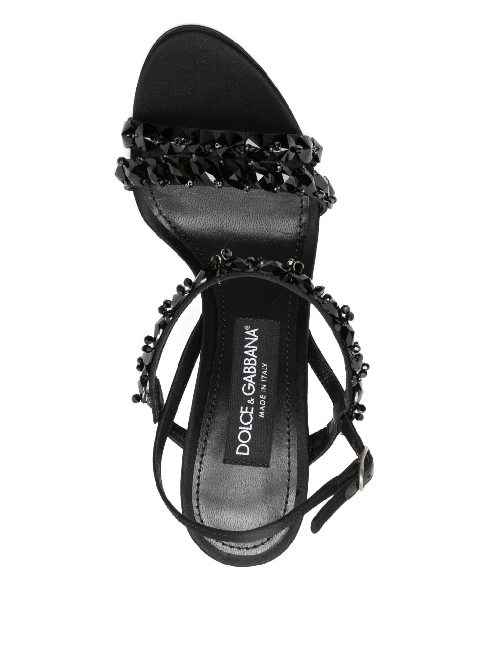 Dolce & Gabbana Sandals H-heel Rayon Leather In Black