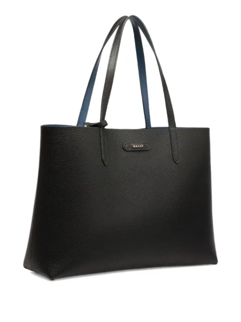 Bally grained logo tote bag