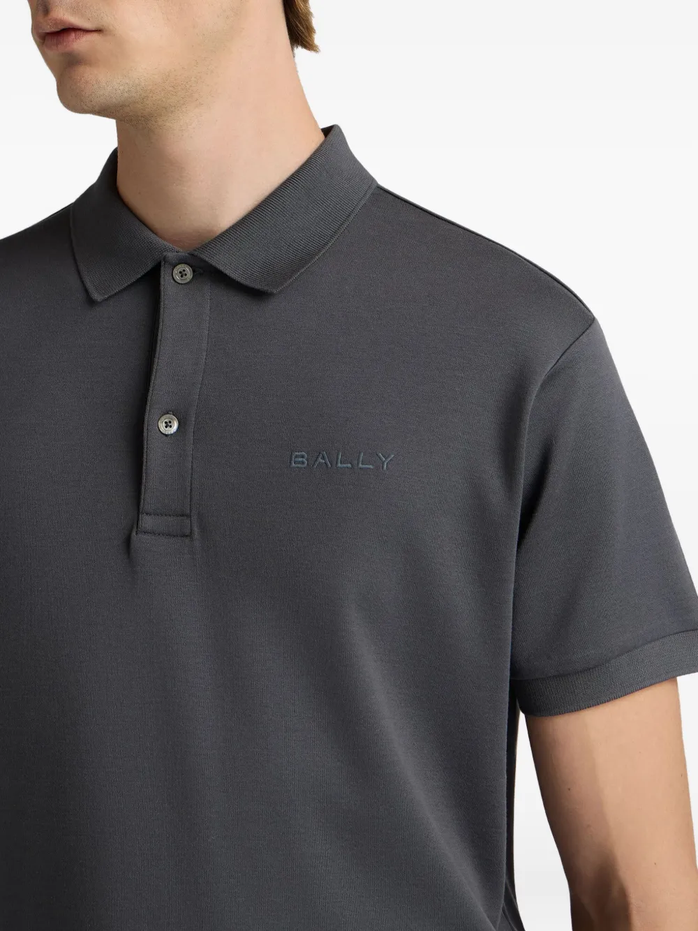 Bally Poloshirt met geborduurd logo Grijs