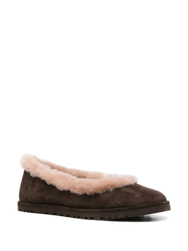 靴 UGG Zora Leather Ballet Flat Amazon.com | UGG Women's Zora Ballet Flat Shoe, Chestnut, 6 | Flats