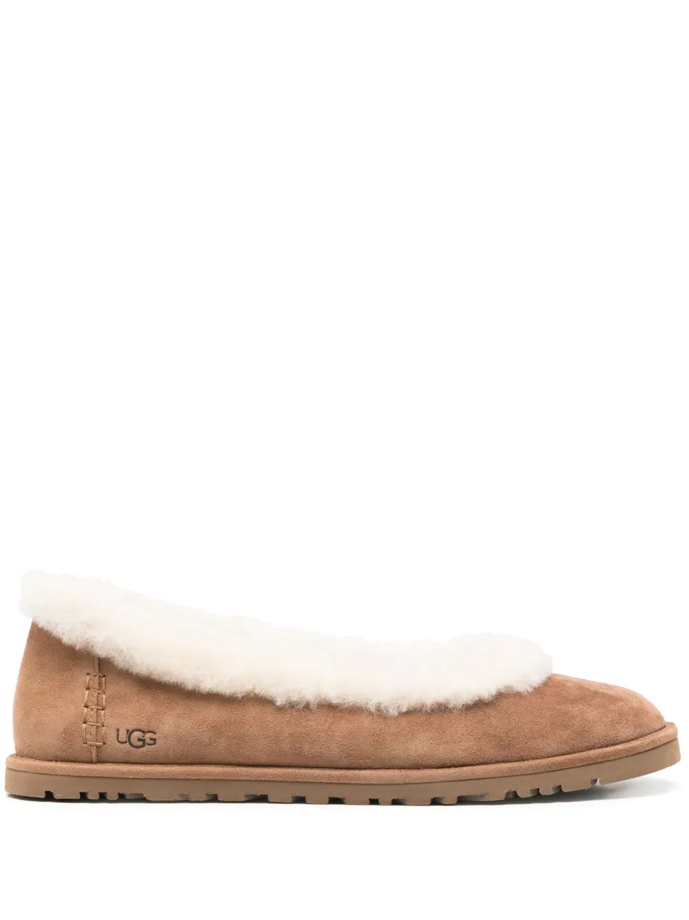 Туфли на плоской подошве с меховой отделкой UGG