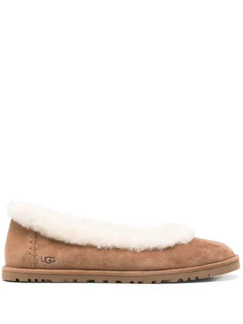 UGG fur trim flat shoes