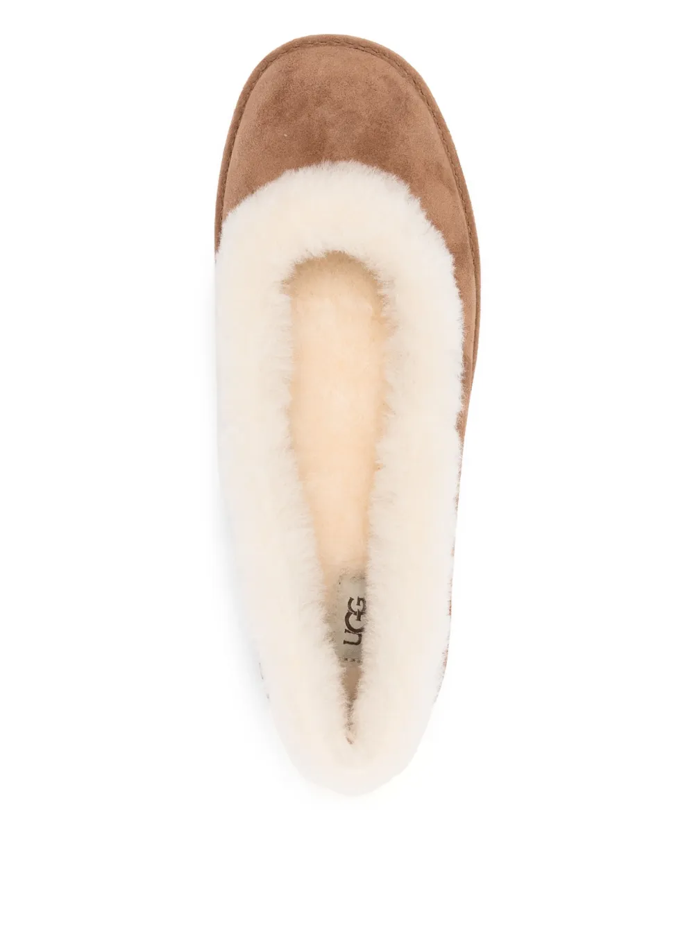 UGG Ballerina's met afwerking van bont Bruin