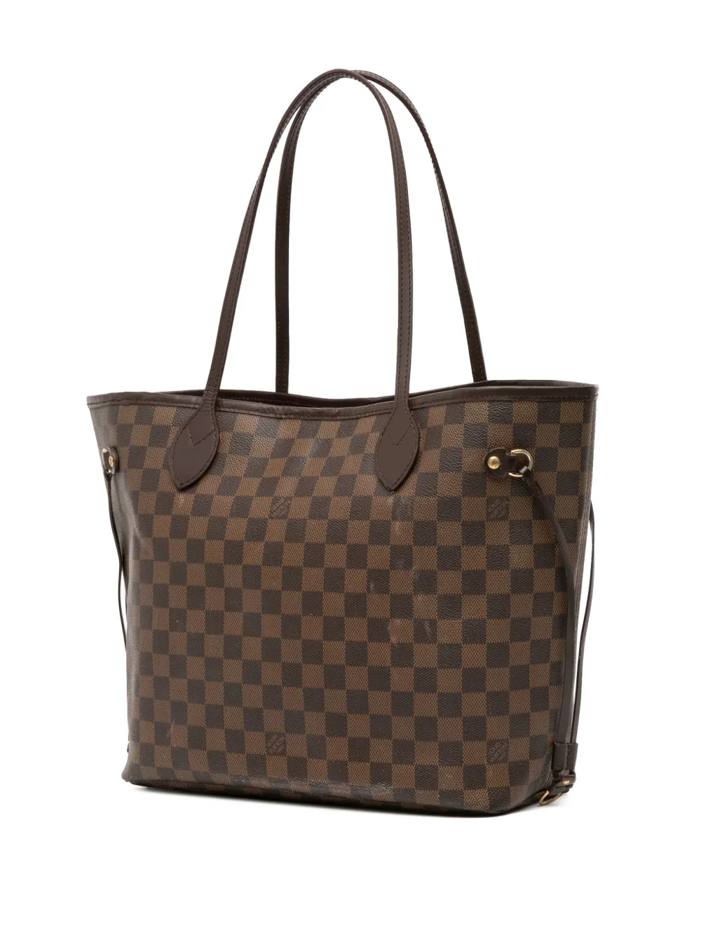 Pre-owned Louis Vuitton 2009 Damier Ebene Neverfull Mm Tote Bag In Brown