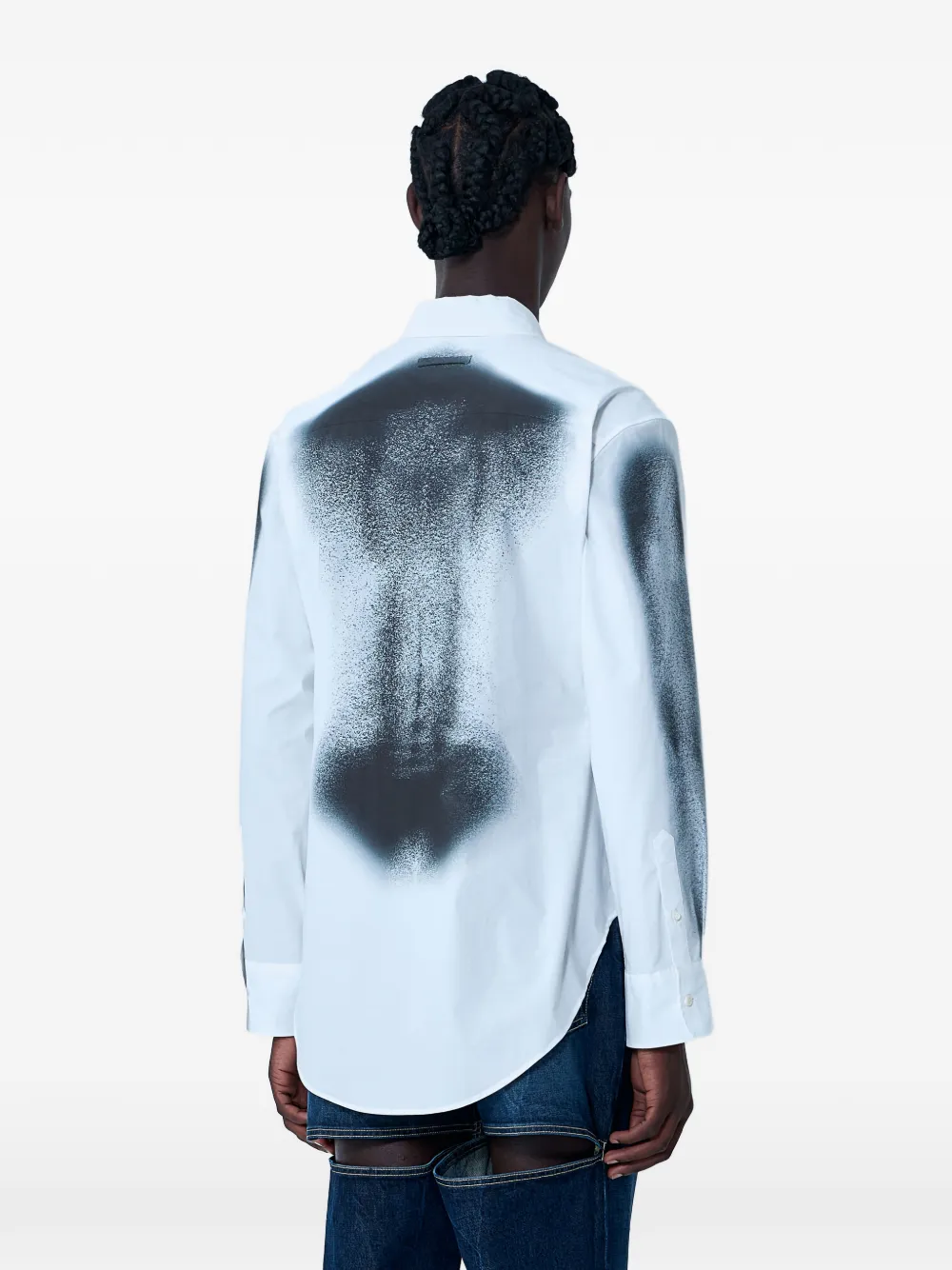 Jean Paul Gaultier Overhemd met knoopsluiting en print Wit