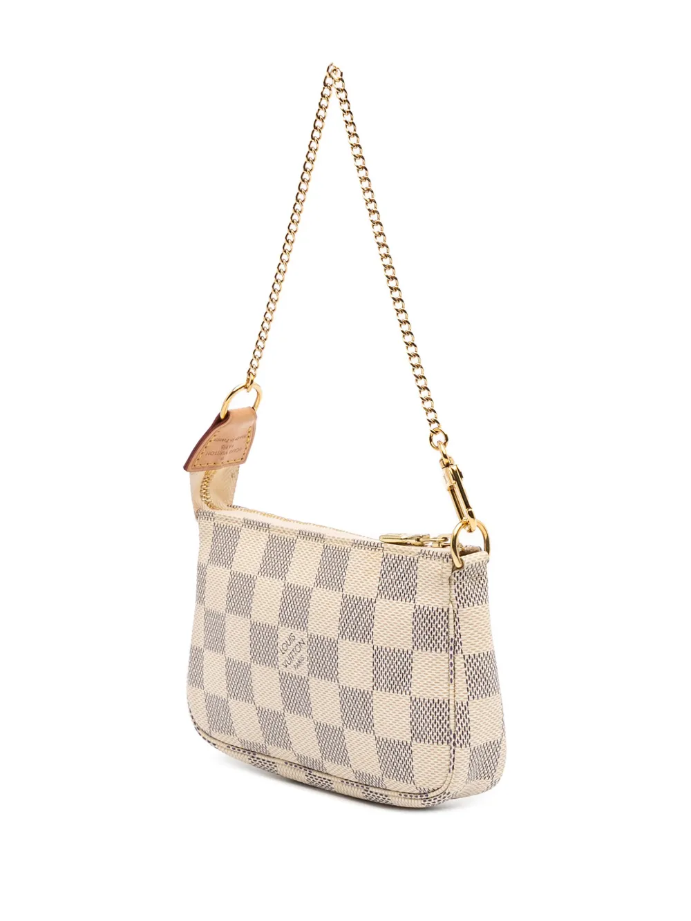 Pre-owned Louis Vuitton 2020 Damier Azur Mini Pochette Accessoires Handbag In White