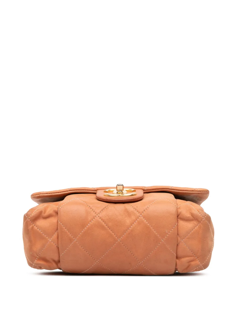 Pre-owned Chanel 2011 Small Aged Calfskin Chic Quilt Flap Shoulder Bag In Orange