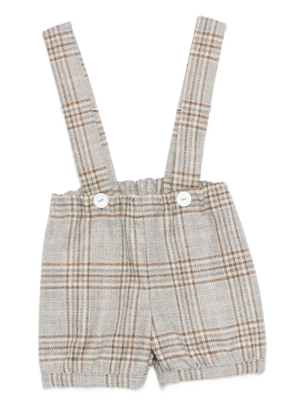 Jesurum Baby Checked Suspender Shorts In Gray