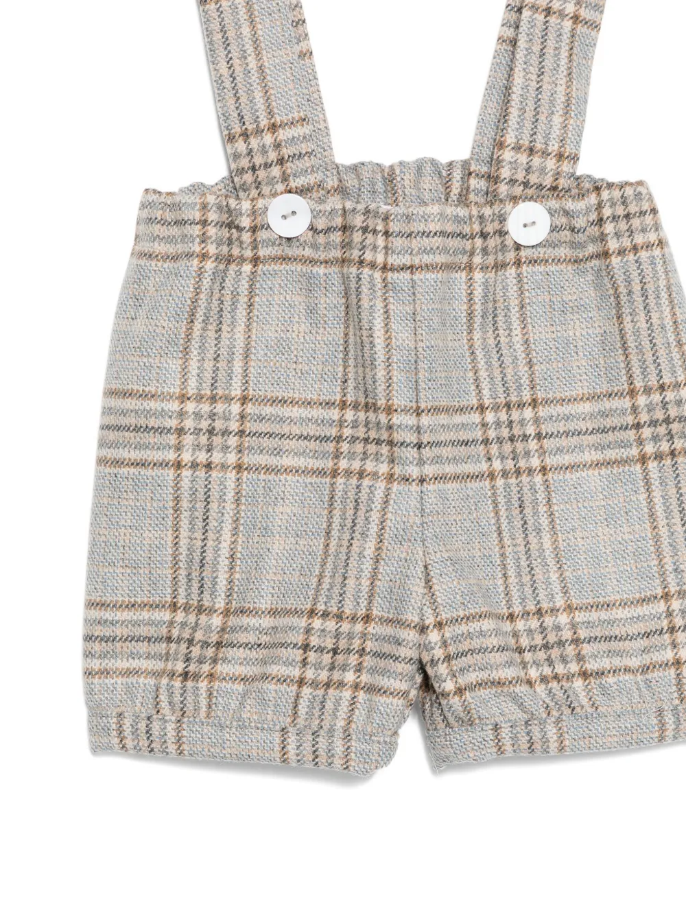 Jesurum Baby Checked Suspender Shorts In Gray