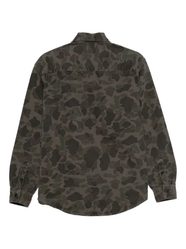 カーハートWIP ダック地シャツ カモフラ柄グリーン Carhartt WIP Duck カモフラージュ シャツ | グリーン | FARFETCH JP