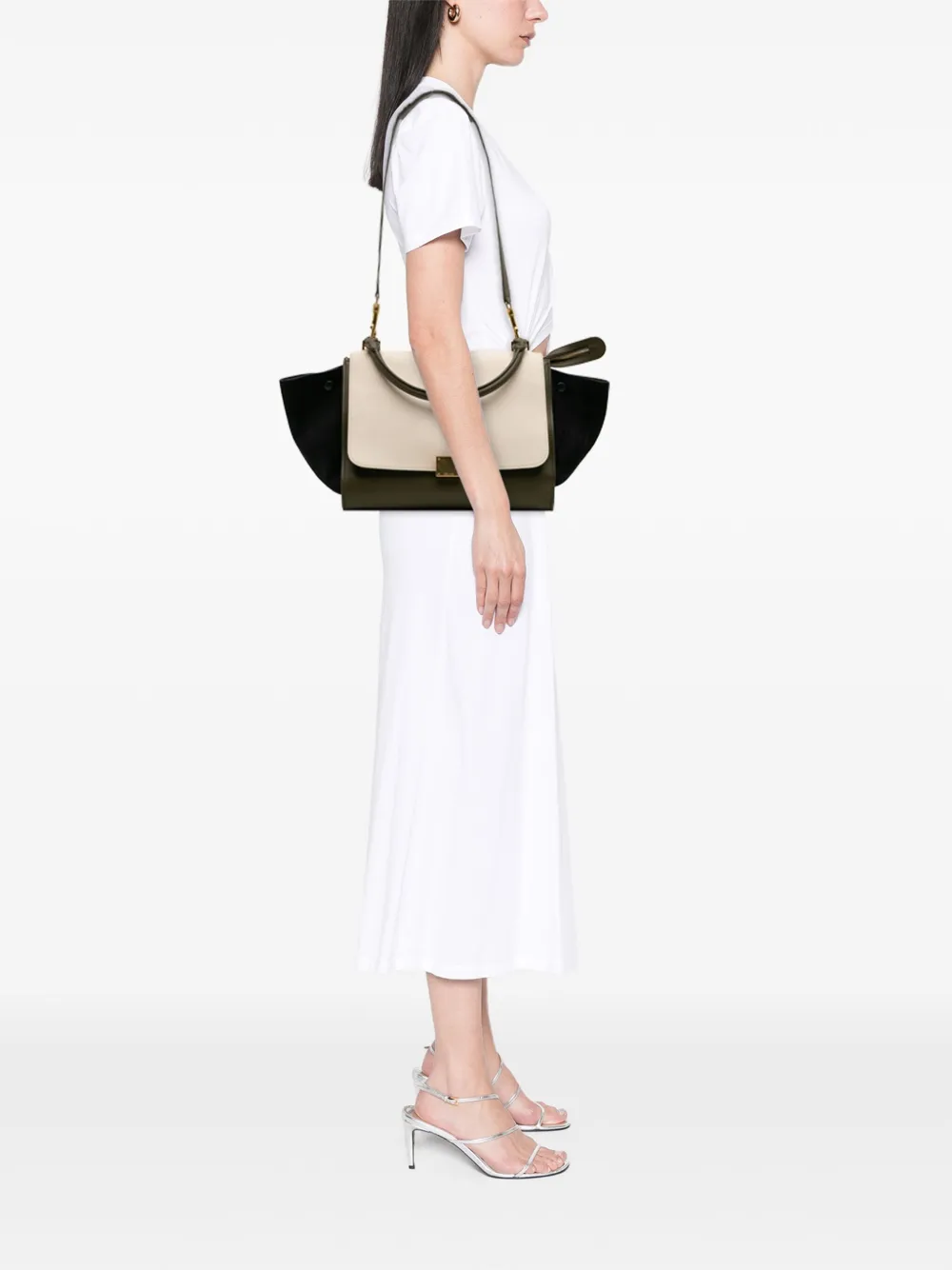 Celine Pre-Owned 2013 Medium Tricolor Leather Trapeze satchel | Pre-Owned | Image 2