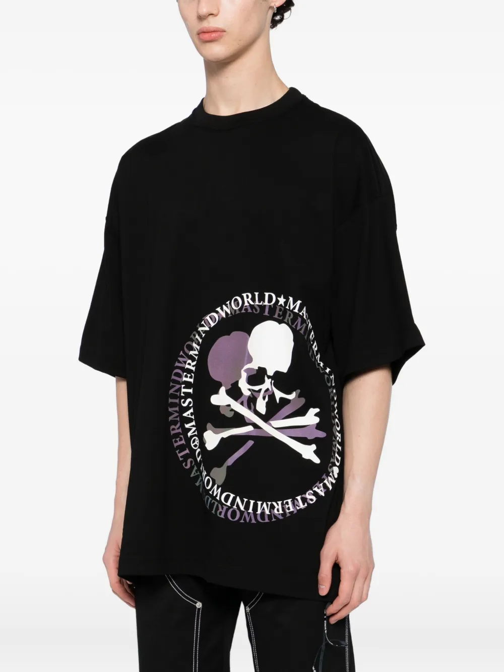 Mastermind World T-shirt met doodskopprint Zwart
