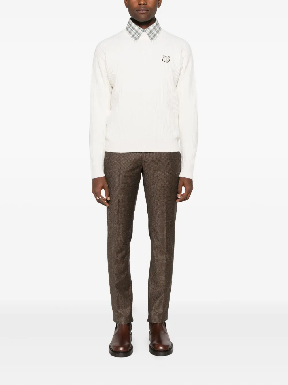 Maison Kitsuné Fox Head sweater - Wit