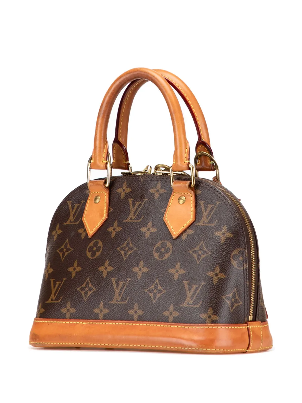 Pre-owned Louis Vuitton 2021 Monogram Alma Bb Satchel In Brown