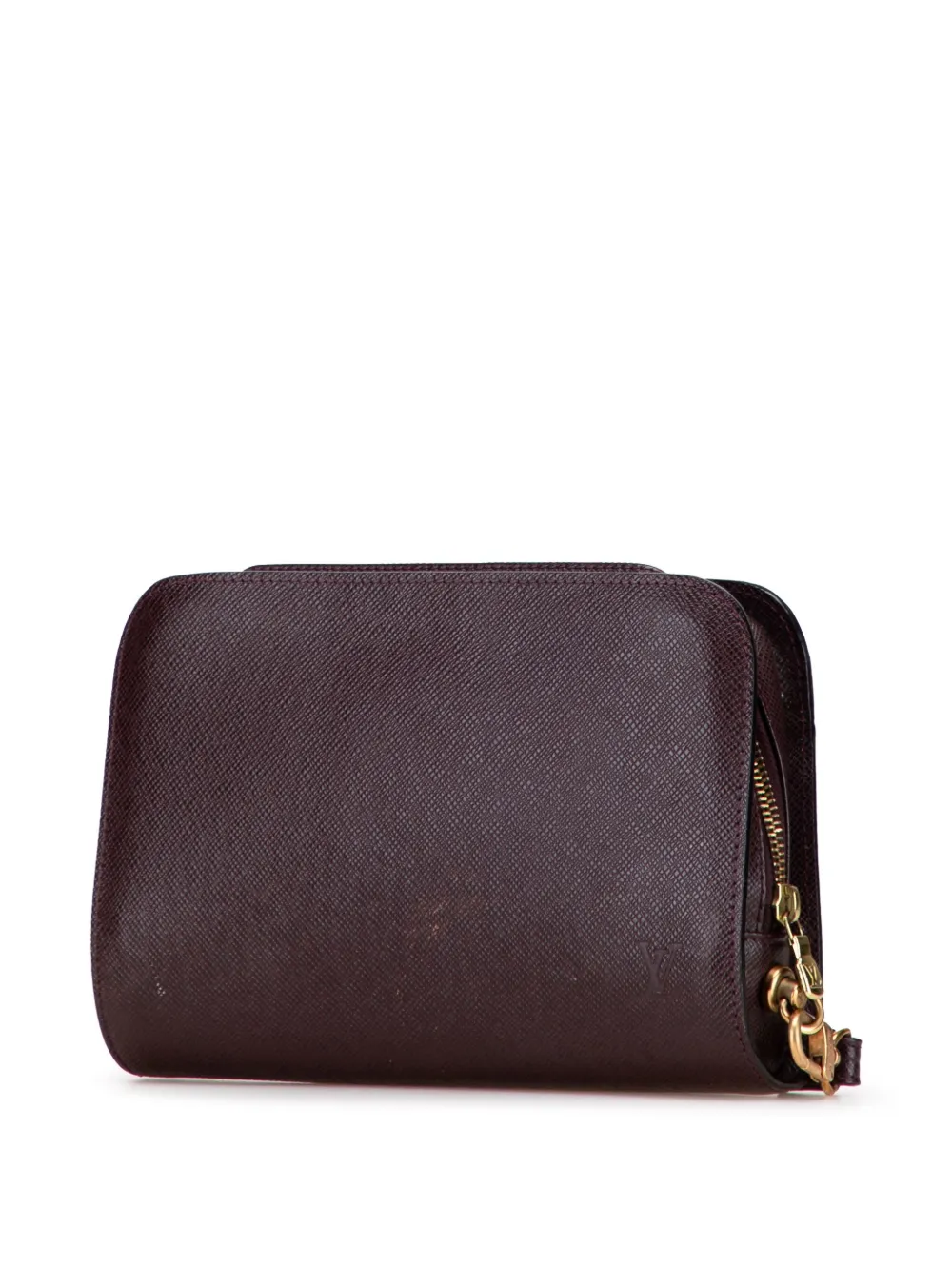 Pre-owned Louis Vuitton 1999 Taiga Pochette Baikal Clutch Bag In Red
