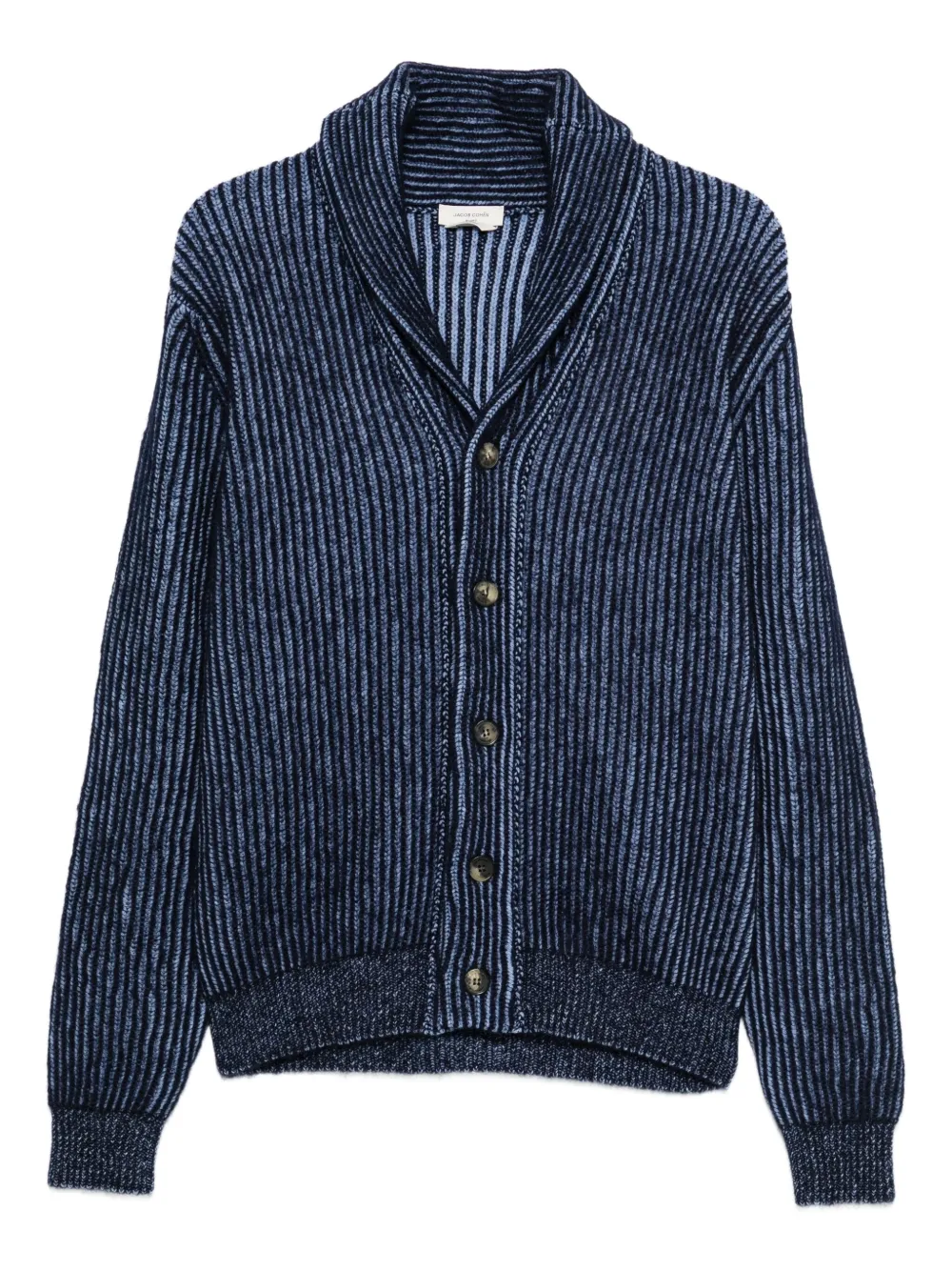 Jacob Cohën cardigan en maille nervurée à rayures | bleu | Image 1