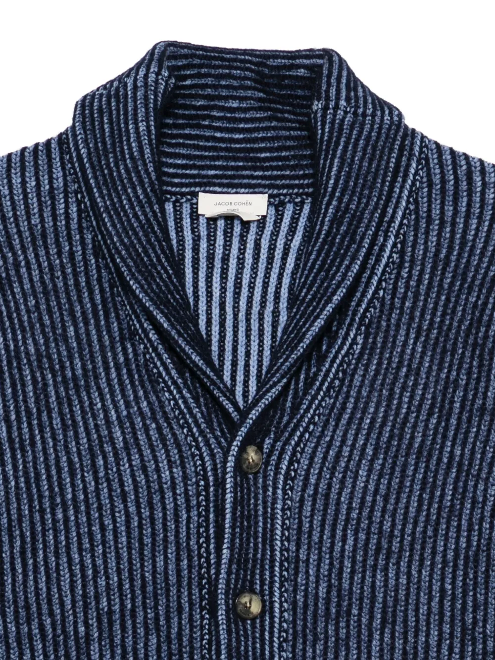 Jacob Cohën Gestreept ribgebreid vest Blauw