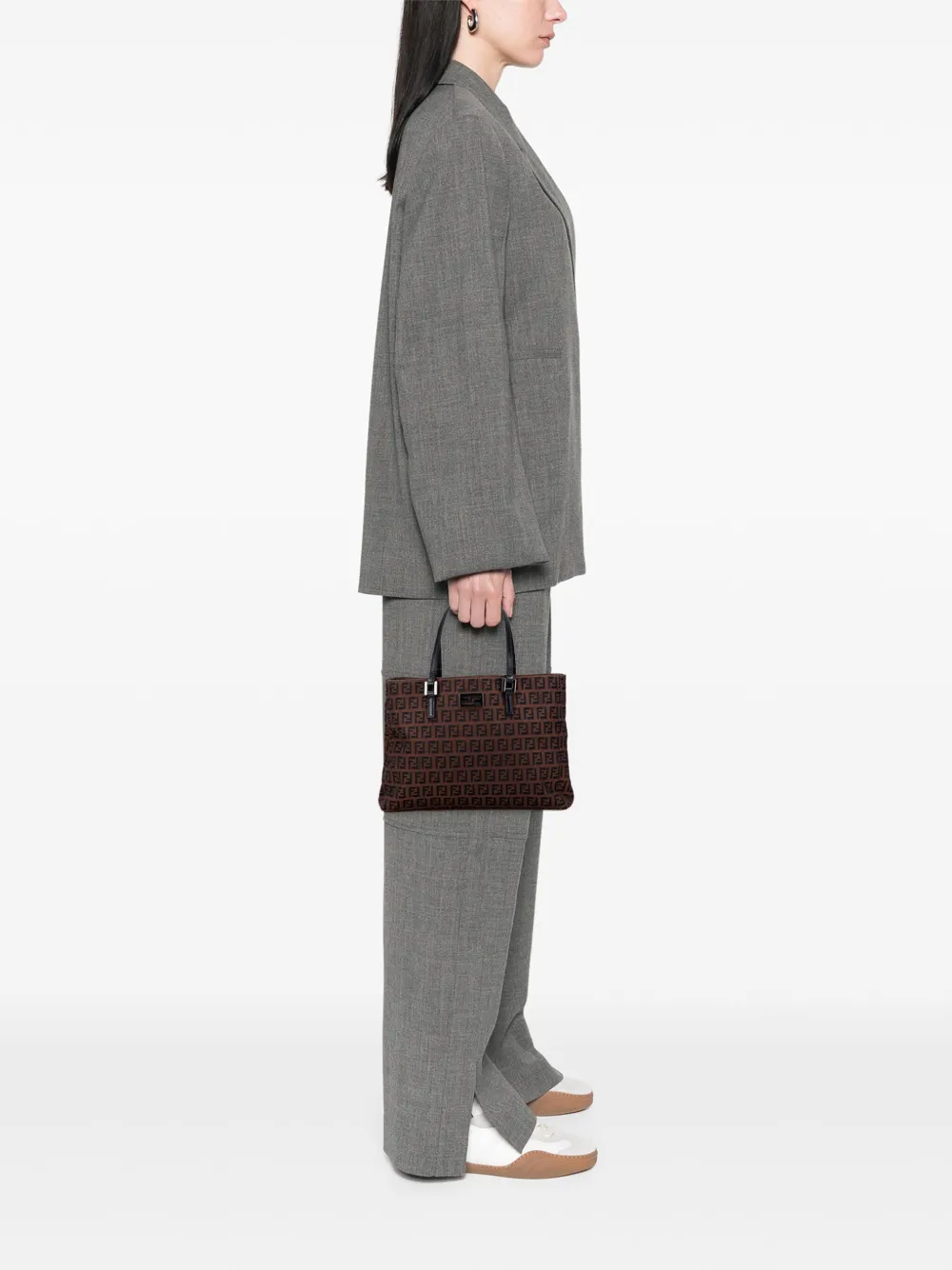 Fendi Pre-Owned شنطة عملية كانفا بنقش زوكينو 2010-2025 | كلاسيكيات | Image 2
