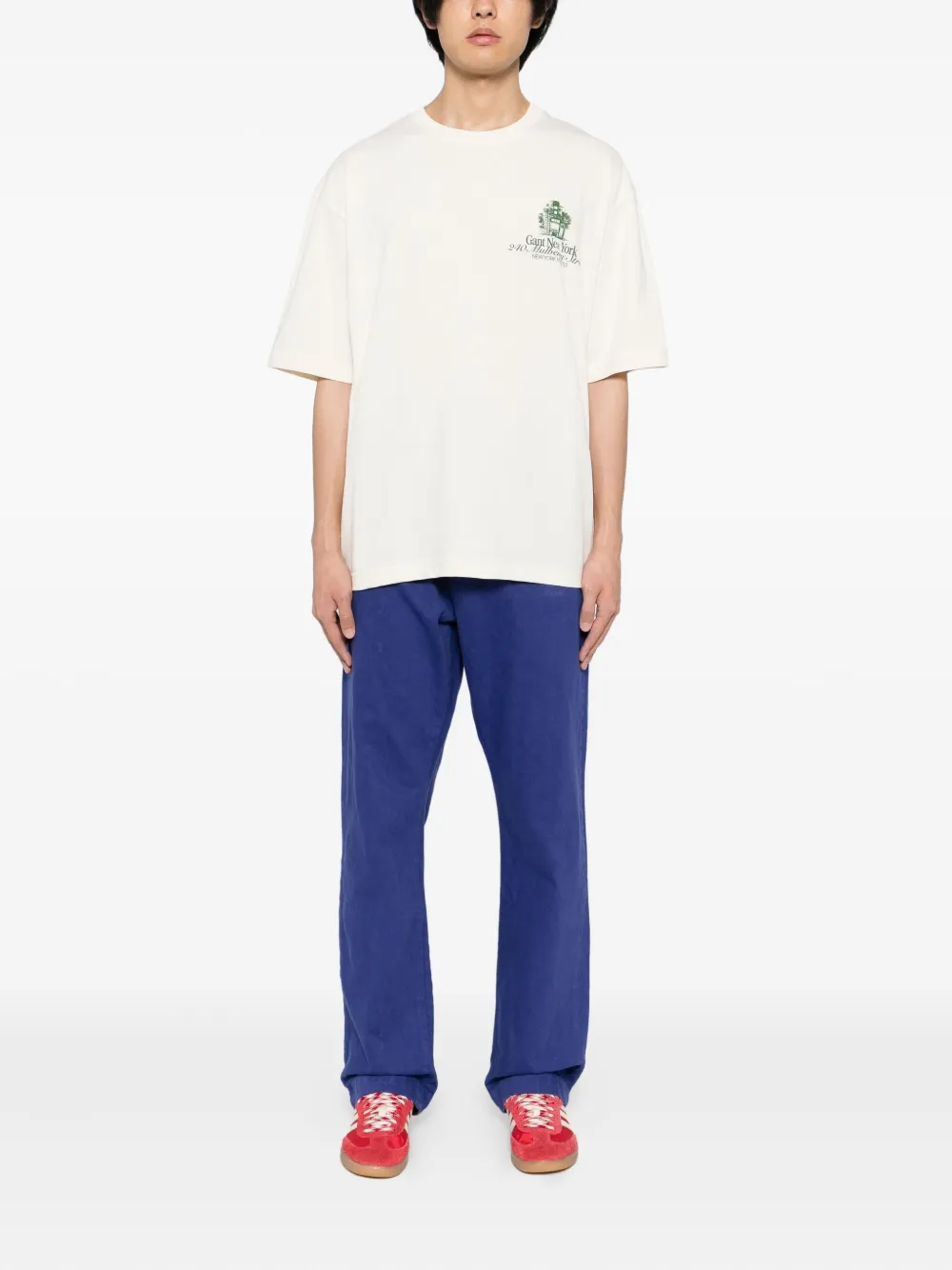 Gant T-shirt met logoprint - Beige