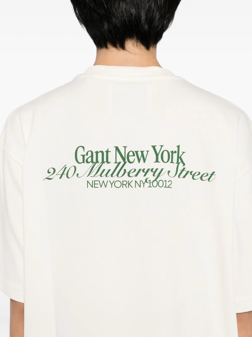 Gant T-shirt met logoprint Beige