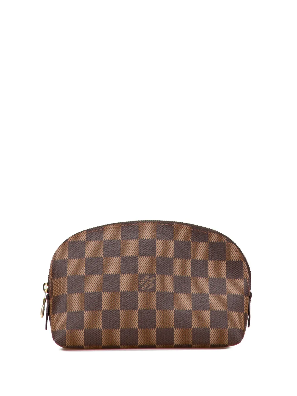 Pre-owned Louis Vuitton 2002 Damier Ebene Cosmetic Pm Pouch In Brown