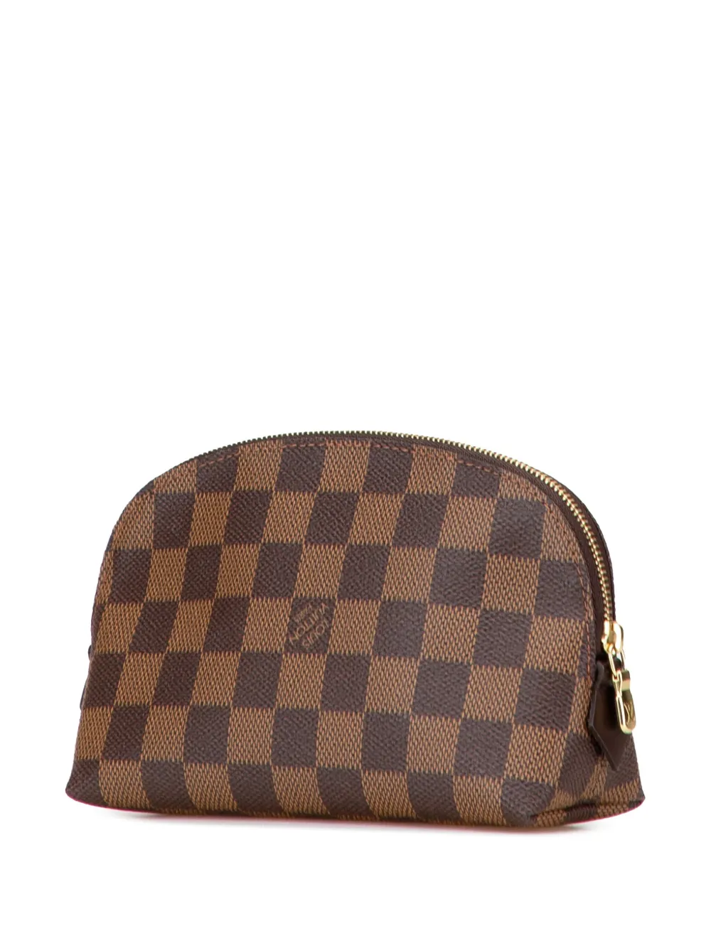Pre-owned Louis Vuitton 2002 Damier Ebene Cosmetic Pm Pouch In Brown