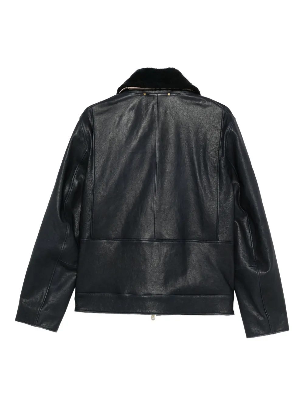 Paul Smith veste en cuir à col en fourrure | Vestes en cuir | Image 2