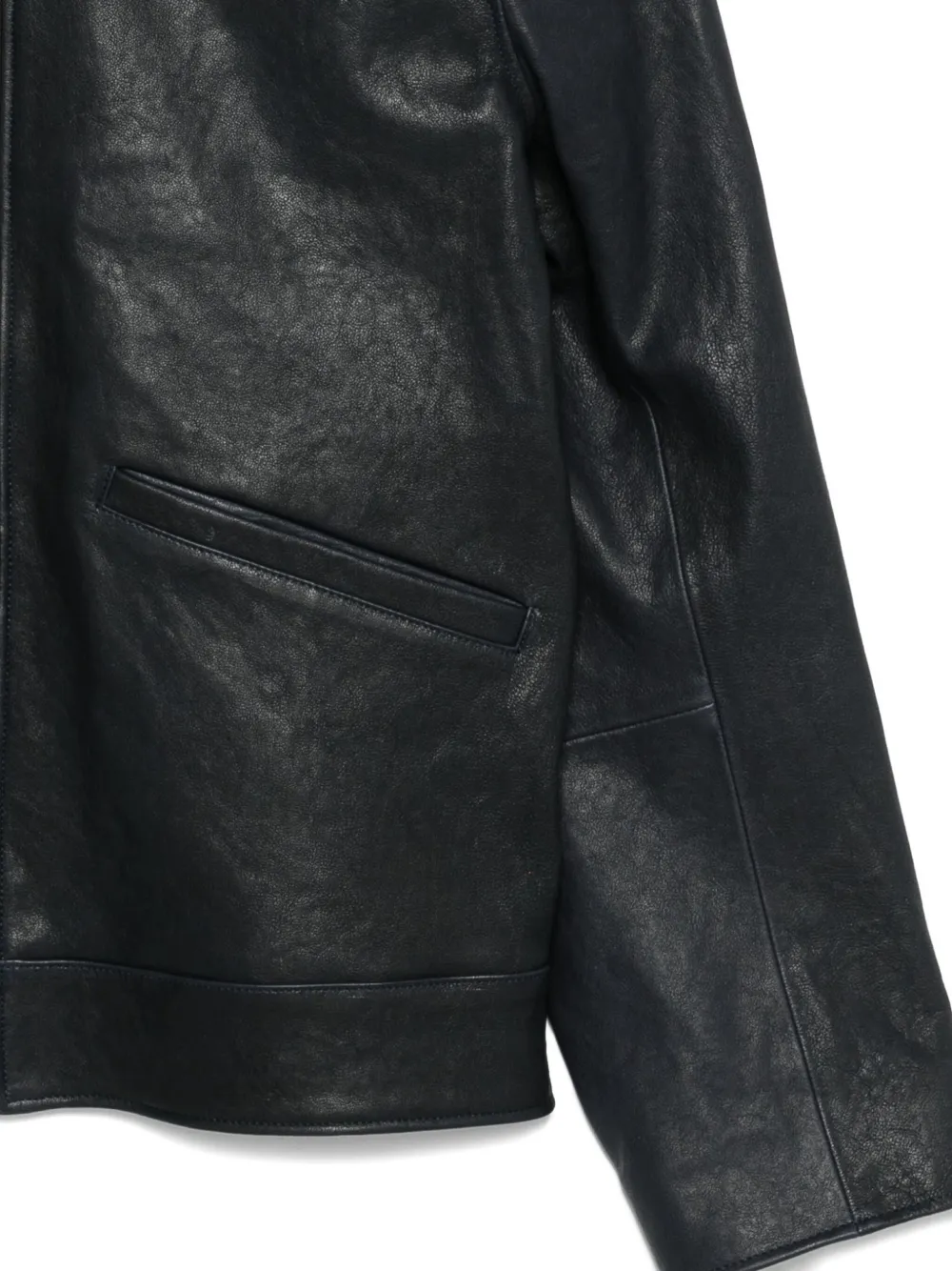 Paul Smith Leren jack met kraag Blauw