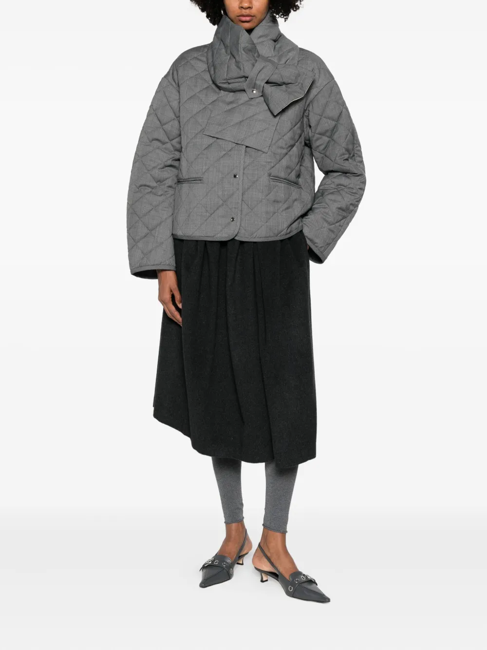 Viktoria Chan Quilted Puffer Jacket In Gray