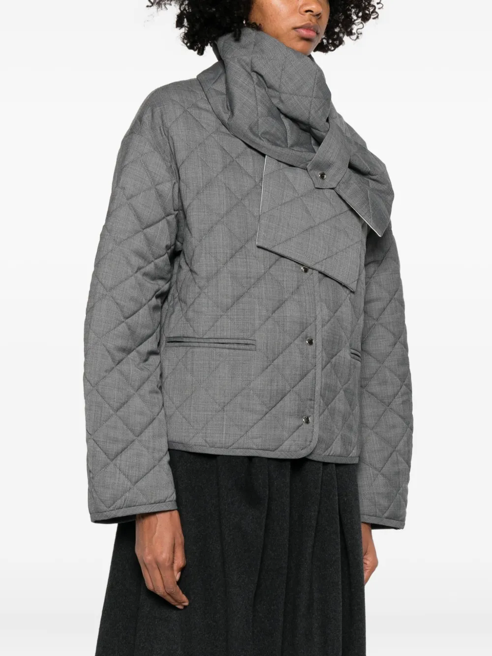 Viktoria Chan Quilted Puffer Jacket In Gray