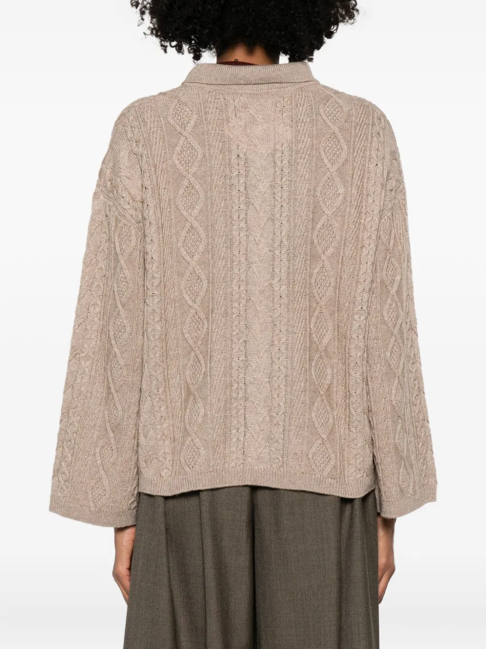 VIKTORIA CHAN Kabelgebreid vest Bruin